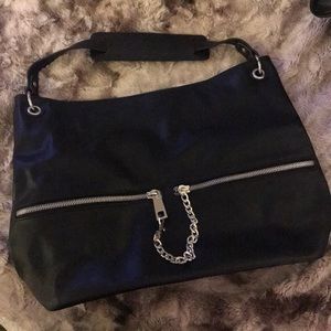 BRAND NEW BLACK AND SILVER CHAIN DETAIL PURSE